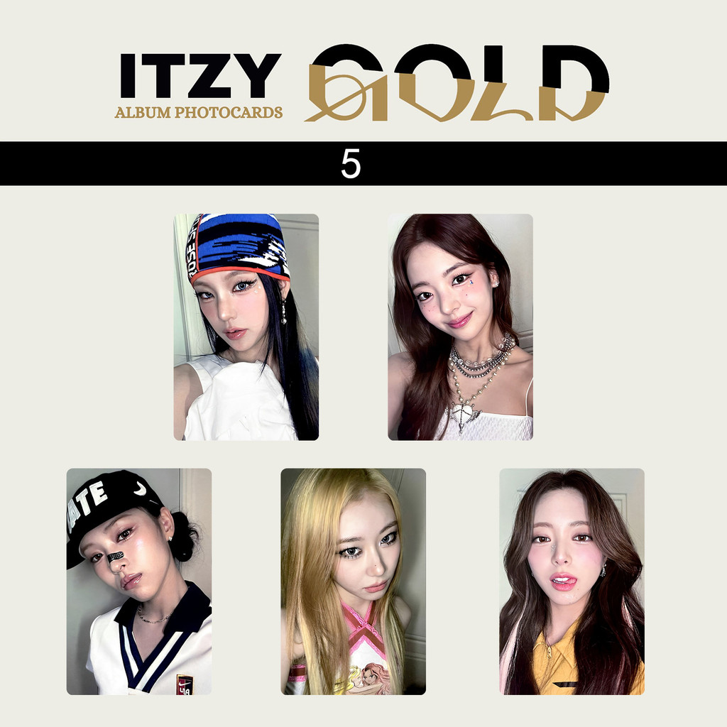 5 Cái / bộ ITZY GOLD Lomo Card Algorhythm Album Giáng Sinh Giết ĐÔI CỦA TÔI Thiệp Chúc Mừng Mùa Chaeryeong Yuna Lia Ryujin Yeji Bưu Thiếp Kpop YM