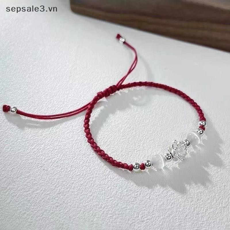 # Vn # Retro Phong Cách Trung Hoa Vòng Tay Bím Handmade Có Thể Điều Chỉnh Cho Nữ Thời Trang Bé Gái Hoa Sen Đính Hạt Vòng Tay Trang Sức Quà Tặng.