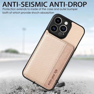 Ốp Điện Thoại TPU Khung Cho iPhone 16 15 14 13 12 Mini 11 Pro XS Max XR X 8 7 Plus SE 2022 Họa Tiết Sợi Pu Ví Túi Đựng Thẻ