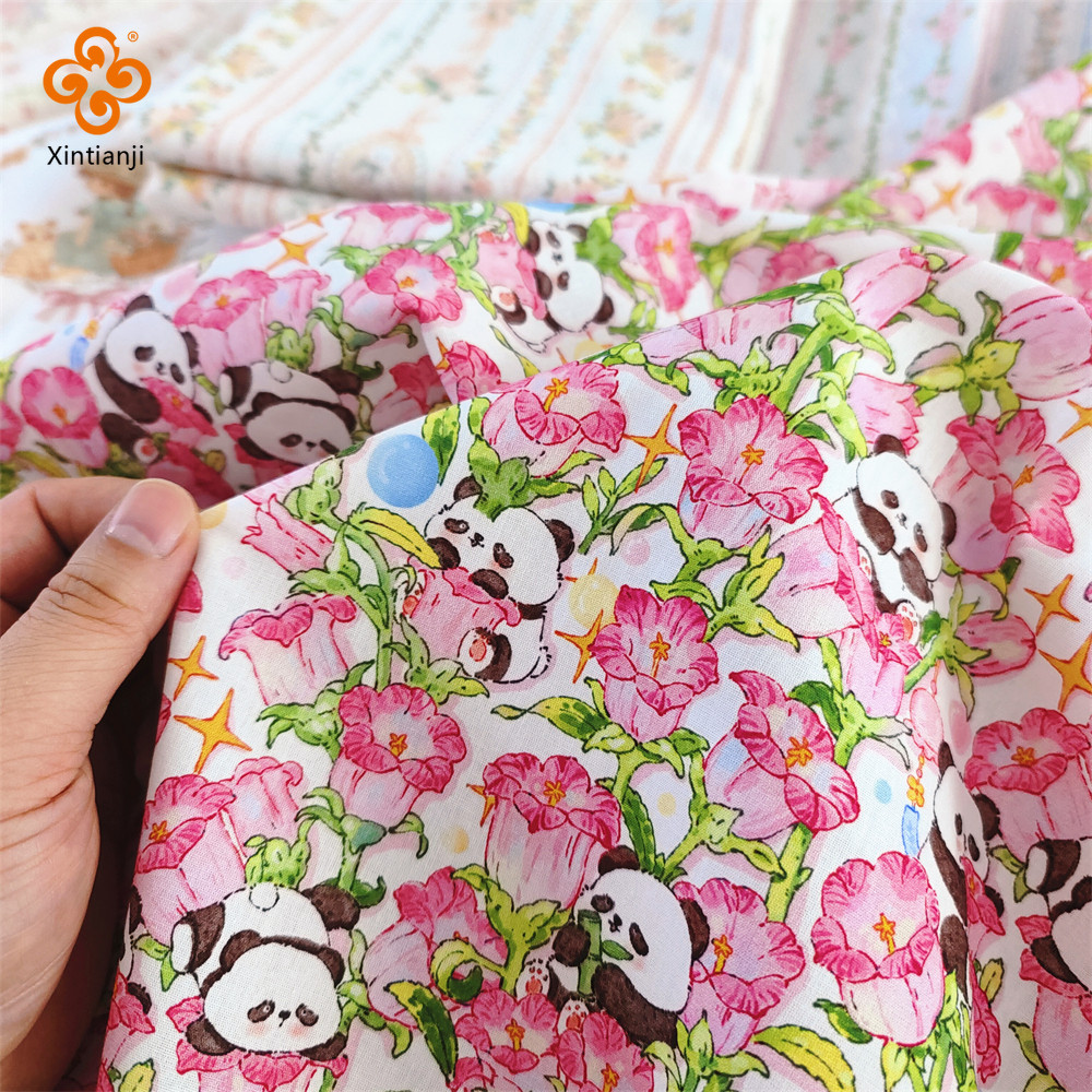 Hoạt Hình Cotton Nguyên Chất 40S Hoa Nhánh Sân Chủ Đề Lớp Một Dệt Trơn Thân Thiện Với Da Quần Áo Váy Ngủ Handmade Tự Làm Vải Cho Bé TJ5839