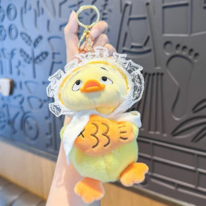 Hoạt Hình Sang Trọng Vịt Móc Chìa Khóa Mềm Mại Không Độc Hại Sang Trọng Móc Chìa Khóa Cho Túi Chìa Khóa Trang Trí Nội Thất Ô Tô