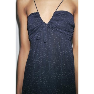 Đầm Zara made in Morocco dây đeo cổ corset maxi - nữ
