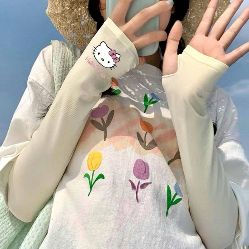 Găng tay Hello Kitty thoáng khí và chống nắng, phù hợp cho kỳ nghỉ ngoài trời và đi xe đạp