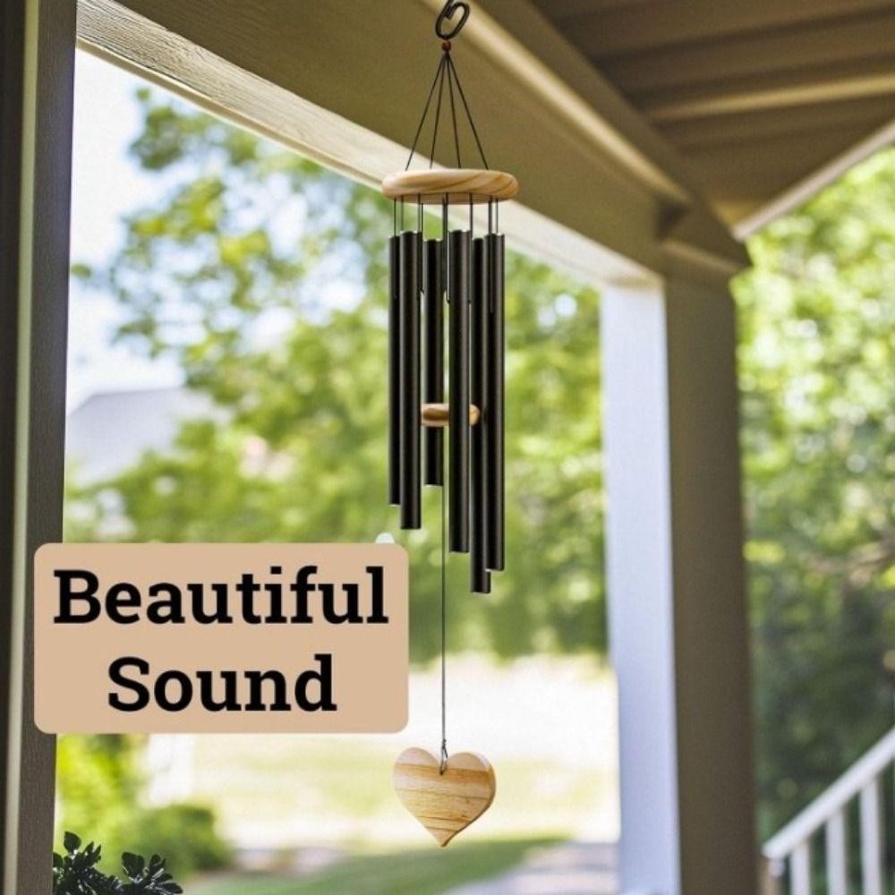 SUNKISSD Nhôm Chuông Gió, 6 Thanh Nhôm Kim Loại Ống Windchime, Lớn Zen Khí Quyển 26 / 32 / 37 Inch Chuông Gió Sân hiên