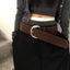 Dây thắt lưng khóa chốt FEDAOG, Dây đai rộng da lộn hợp thời trang Maillard Style, Thời trang nữ Thiết kế sang trọng Đa năng Quần Váy Thắt lưng Quà tặng