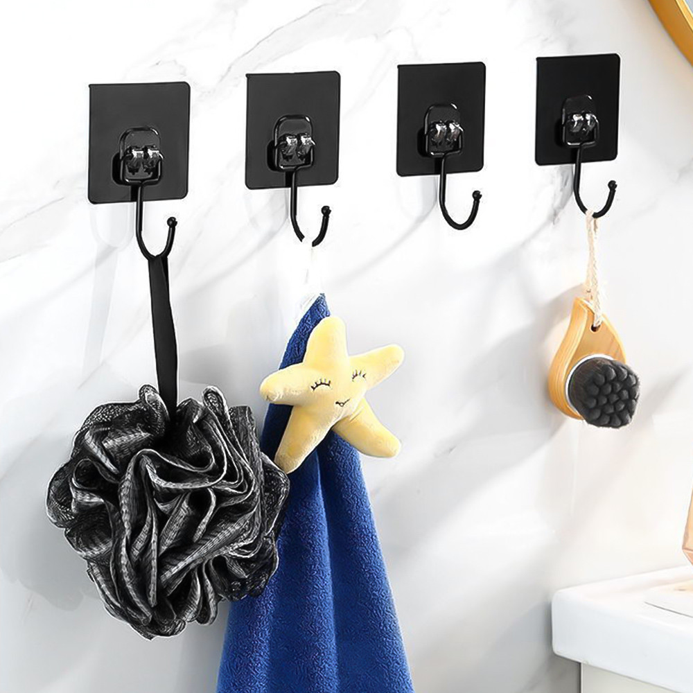 Tự Dính Thép Không Gỉ PVC Trong Suốt Đa Năng Giá Treo Tường Giá Cửa Nhà Bếp Sắp Xếp Lưu Trữ