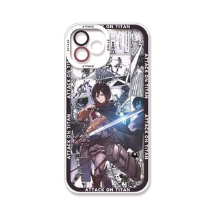 Ốp điện thoại Anime Attack on Titan cho iPhone16 / 15 / 14 / 13 / 12 / 11 / 16E / pro Max / X / 7 / 8 Vỏ mềm trong suốt di động khung màu ống kính trọn gói Vỏ bảo vệ chống sốc chống rơi