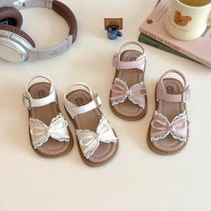sandal bé gái dép quai hậu cho bé quai chéo nơ xinh xắn êm chân QCCC full hộp trắng cho bé từ 1 tuổi V7925 ( ảnh thật)