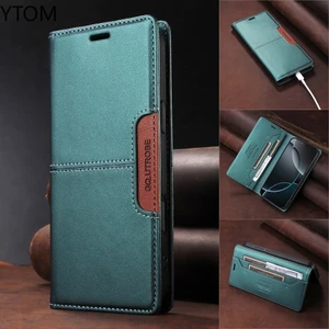 Vỏ Từ Tính Cho Xiaomi 14T POCO C75 C65 Redmi Note 13 Pro + Pro Plus 5G 13C 14C 11 11S 10 10S 10C 9 9s 4G Splice Ví Da PU Flip Cover Có Khe Cắm Thẻ Giá Đỡ Vỏ Mềm