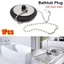 SUNKISSD 1 Cái Nút Chặn Bồn Tắm, Bồn Tắm Cao Su Silicon Thoát Nước, Có Dây Xích Đa Năng 4 / 4.3 / 5cm Bồn Tắm Cắm Phụ Kiện Bồn Tắm