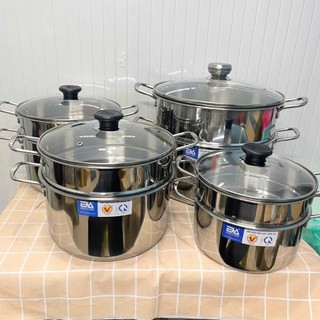 [Giá Xưởng] Bộ Nồi Xửng Hấp Inox Đông Á – Hấp Cá, Gà, Nấu Xôi – Đáy Từ Dùng Được Bếp Từ
