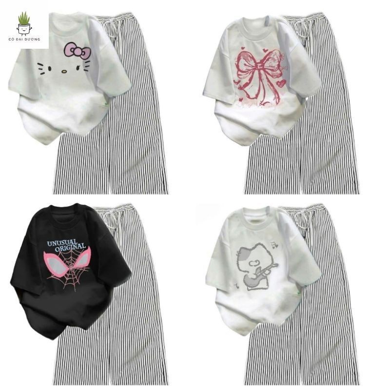 Tổng Hợp Các Sét Bộ Quần Ống Suông Vải Đũi Xốp    + Mix Áo Phông từ chất liệu cotton ---quanaao94