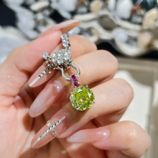Châu Âu Mỹ ins Phong Cách Mới Kim Cương Hình Bát Giác Apple Green Rose Suit Nữ