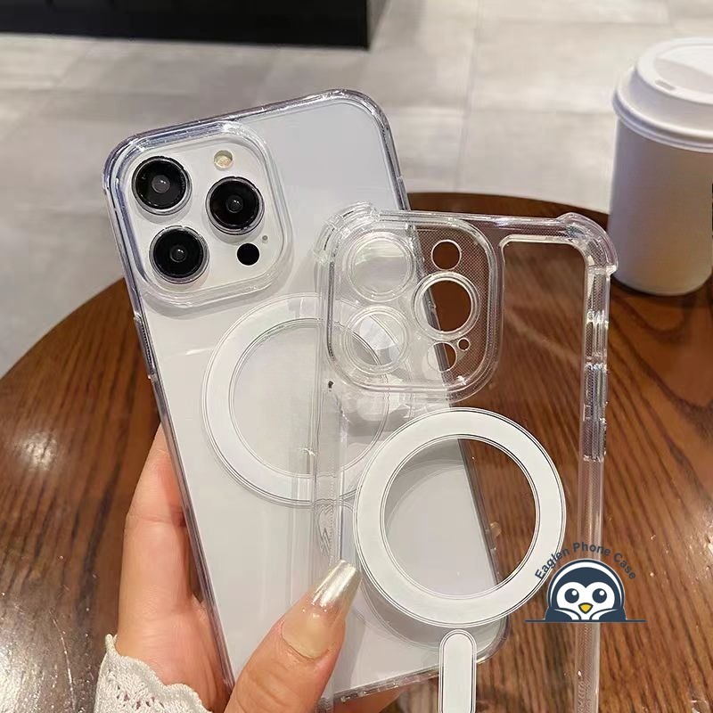 Ốp Điện Thoại Từ Tính Trong Suốt Cho OPPO Reno 15 15C 15F 14F 14 ProMax Mini Find X9 X9S X8S X8 Pro Ultra Plus 5G 4G Vỏ Mềm Trong Suốt Chống Rơi Bốn Mặt