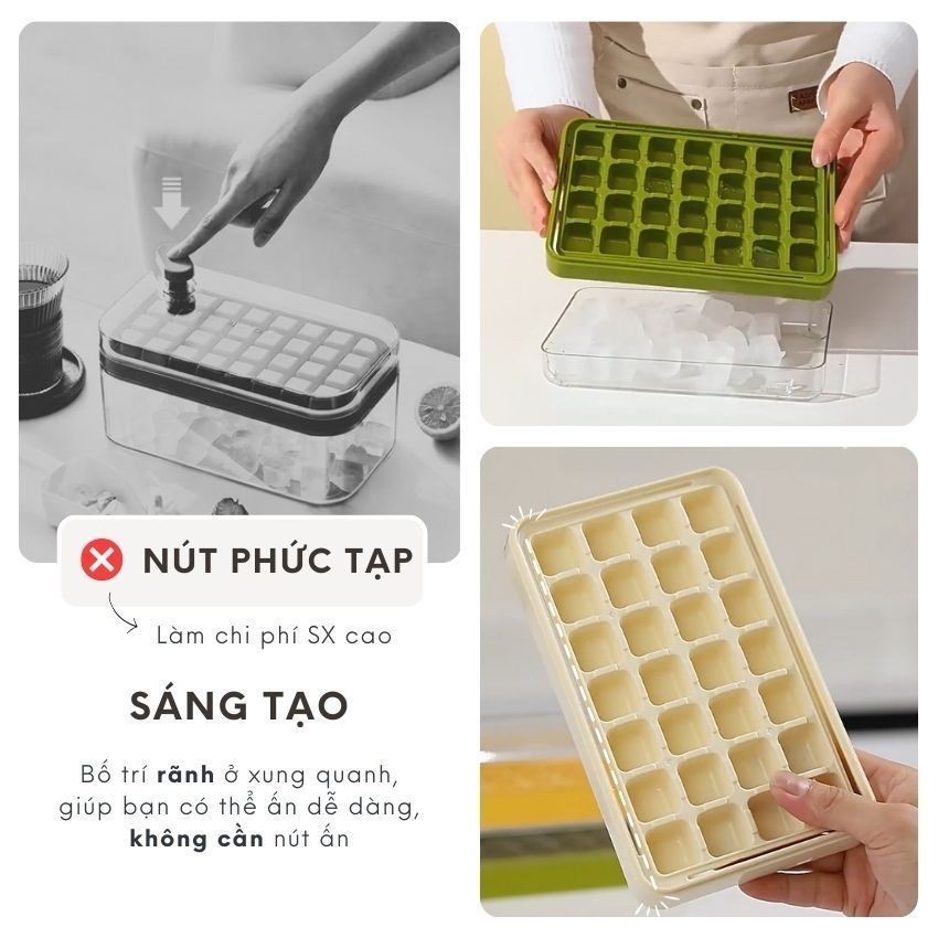 Khay đựng đá nhựa có nắp lấy đá siêu nhanh phát minh mới nhất 2024