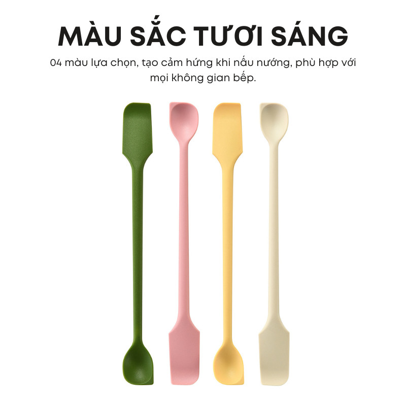 Thìa Silicon 2 Đầu Vét Kem Mứt Bơ Sốt KOOBEE Dài 26cm Mềm Dẻo An Toàn Thực Phẩm | 283