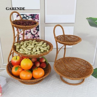 Giỏ rau quả tròn Garende có chân đế giả đa chức năng mây