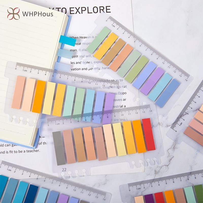 RUA 200 Tờ Morandi Dính Tab Dán Ghi Chú Tab Trang Đánh Dấu Dán Notepad Sách Ghi Chú Trường Văn Phòng Đồ Dùng Dễ Thương Mới