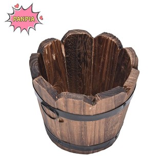 Pnpia Gỗ Tròn Thùng Trồng Chậu Hoa Văn Phòng Nhà Vườn Trang Trí Đám Cưới Boutique