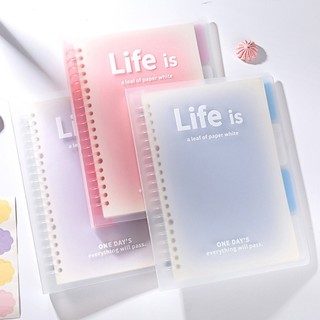 Nhựa Lá Rời A5 / B5 Notebook PP Mờ Mơ Mộng Nhiều Màu Sắc Sinh Viên Đơn Giản Nhỏ Tươi Sổ Tay Chương Trình Nghị Sự Văn Phòng Phẩm