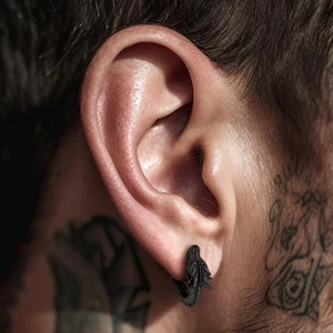 Exhila Cool Dragon Charm Vòng Bông Tai Thép Không Gỉ Phụ Kiện Tai Unisex Tai Phụ Kiện Thời Trang Cho Hàng Ngày Chúng Ta