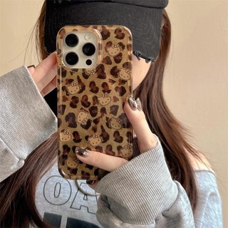 Phim Hoạt Hình Dễ Thương Báo Nâu Hello Kitty Mèo Đính Hạt Dây Xích Ốp Lưng Điện Thoại iPhone 17Promax 16 Promax 13 14 15 Pro Max Hai Lớp IMD Ngọt Ngào Nữ Tính Vỏ Di Động