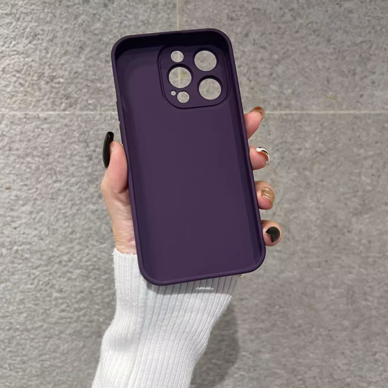 Ốp điện thoại Sang Trọng Cho Samsung Galaxy A41 A40 A33 A32 M32 A31 A50 A50s A30s A23 A22 M22 F22 A21s A20s A20 M10s 5G Ốp điện thoại Mềm Bảo Vệ Ống Kính Màu Tím Đậm Đơn Giản