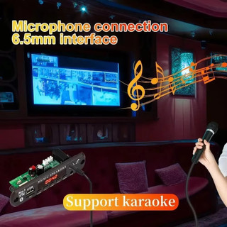 Bộ Khuếch Đại 60W Bluetooth 5.3 MP3 Bảng Giải Mã DIY Xe Máy Nghe Nhạc MP3 USB FM Ghi Thời Gian Hiển Thị Micro rảnh Tay Có Điều Khiển Từ Xa