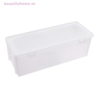 [Beautifulhome] 1 / 2 Cái Móng Tay Nghệ Thuật Hình Chữ Nhật Trong Suốt Hộp Bảo Quản Móng Tay Kim Cương Giả Bàn Chải Bút Đệm Mài Tập Tin Tổ Chức Hộp Đựng [Làm Đẹp]