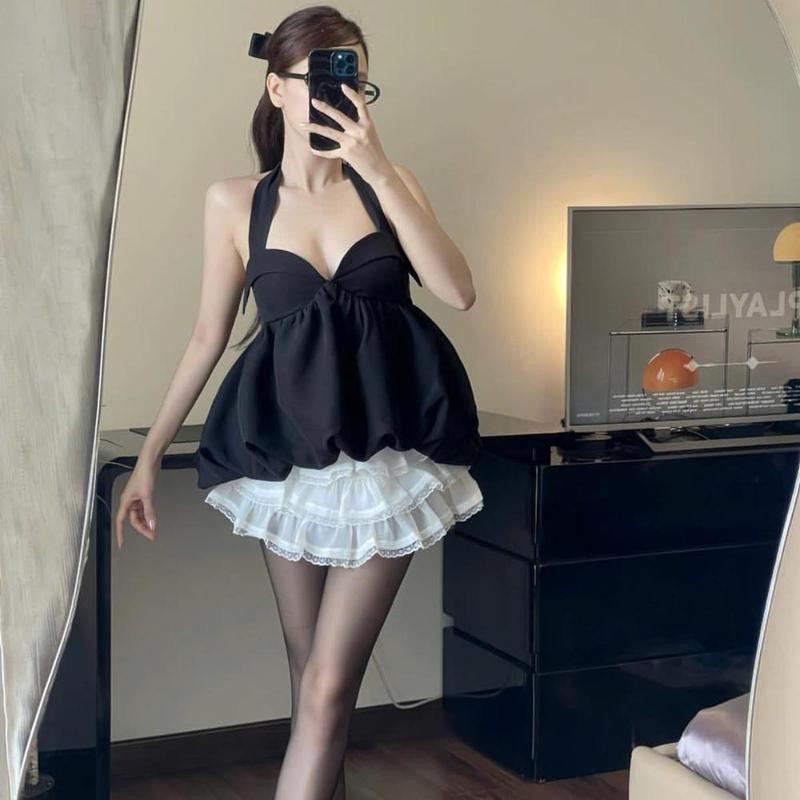 Áo Baby Doll Cổ Dây Kiểu Yếm PINKSTORE29 Hở Lưng Gợi Cảm A51228