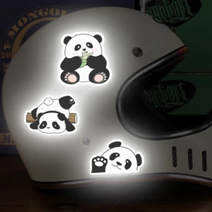 Mt 5 Cái / bộ Xe Máy Mũ Bảo Hiểm Decal Chống Thấm Nước Sáng Tạo Gấu Trúc Cảnh Báo Ban Đêm Ký Phản Quang Miếng Dán Phụ Kiện Bên Ngoài