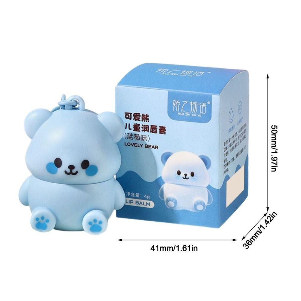 Son bóng STARYSWAY, Son dưỡng môi hình gấu nhỏ 4ml chống khô, Dưỡng ẩm Mini chống nứt có móc khóa Son môi cho trẻ em