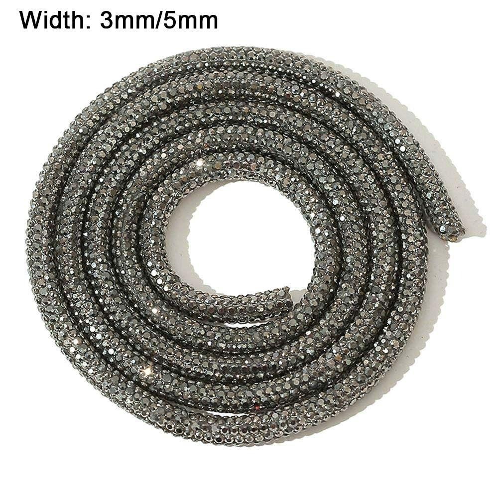 TRACEILLOIAN Dây Đá Tròn Váy Cô Dâu Dây Giày DIY Full Kim Cương Giả Ống