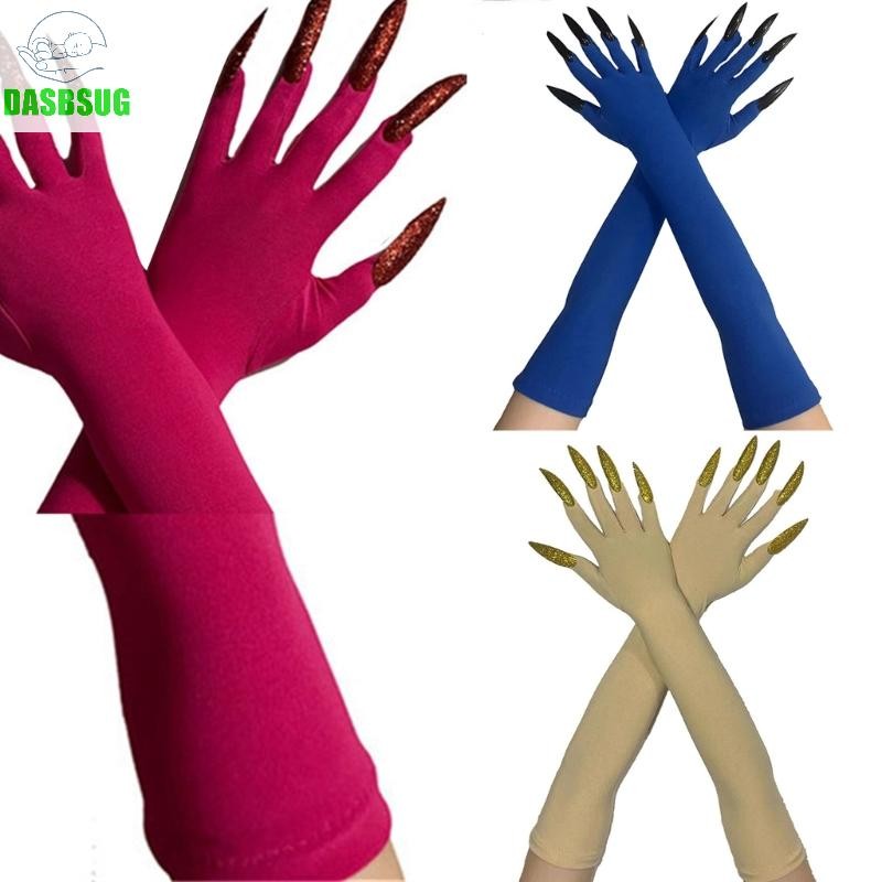 Dasbsug 2 Chiếc Halloween Vui Nhộn Găng Tay Quái Vật Đáng Sợ Mặt nạ Găng Tay Dài Cosplay Cung Cấp Cho Người Khuyết Tật Tăng Cường