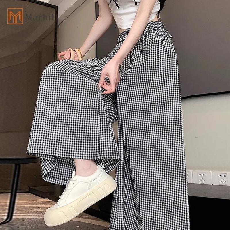 Marbit Thời Trang Thường Ngày Cao Cấp Kẻ Sọc Nhỏ Rời Chân Rộng Quần Nữ Mới