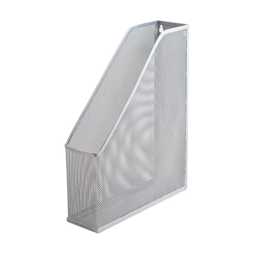 Khay đựng tạp chí kim loại Toppoint HY63002 rổ xéo bằng sắt lưới xám.