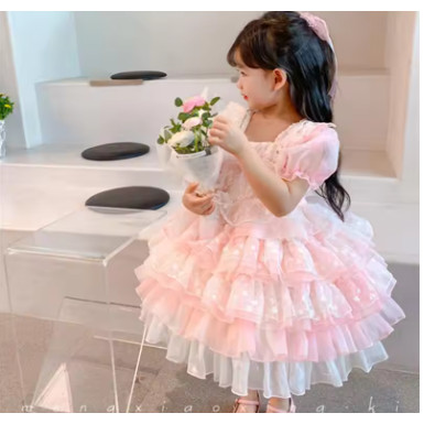 đầm công chúa bé gái , váy cho bé gái màu hồng từ 8-40kg  ( mã 069 )