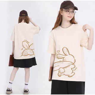 HIIXIIVI 2025 Mới Phong Cách Hàn Quốc 100% Cotton Tay Ngắn Oversize Áo Thun Plus Size Nữ Tee Rời Nam Nữ Thời Trang Cổ Tròn