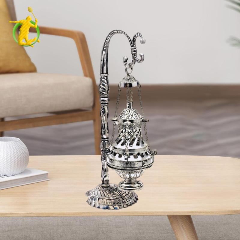 Lư hương treo hợp kim đốt Christian Chính thống Hy Lạp Byzantine Thurible để trang trí nội thất, phòng ngủ, Spa &