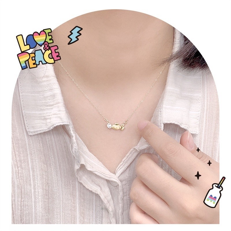Love & Peace Series-Pompompurin Pudding Dog Vòng Cổ Mặt Dây Chuyền Hoạt Hình Dễ Thương Cô Gái Quà Tặng Sinh Nhật