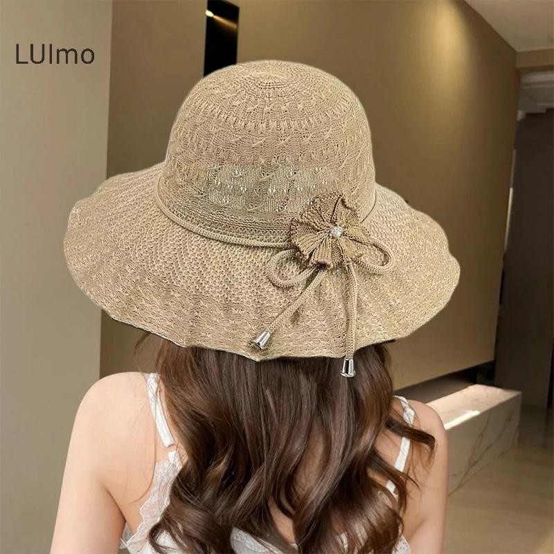 LUImo Vành Rộng Chống Tia UV Mũ Rơm Thời Trang Thường Ngày Thoáng Khí Đi Biển Mũ Xô Mũ Mùa Hè Mũ Chống Nắng SBS