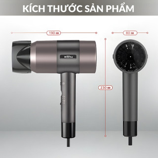 Máy sấy tóc Haatz CIM908 công suất 1800W 2 chiều nóng lạnh 3 mức gió thông minh, an toàn khi sử dụng