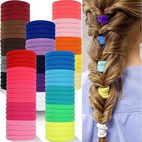50 / 200 Chiếc Nữ Bé Gái Dây Buộc Tóc Hàng Ngày - Đơn Giản Nhiều Màu Đuôi Ngựa Co Giãn Băng Đô Phụ Kiện Tóc