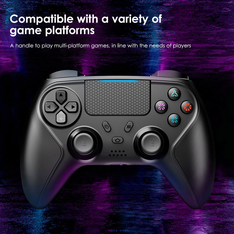 Bộ điều khiển trò chơi không dây Maoedge Tay cầm chơi Game Bluetooth có đèn RGB cho bộ điều khiển điện thoại PC PS4