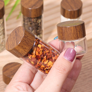 10 / 20 / 30ml Chai Thủy Tinh Mini - Đậu Cà Phê Di Động Kín Bình Kẹo Gia Vị Lọ Nắp Gỗ Hộp Bảo Quản