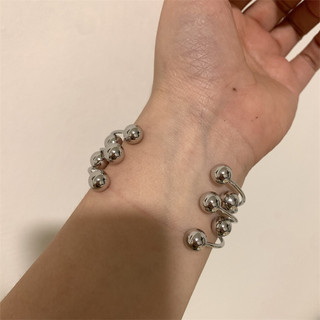 1 chiếc Vintage cao cấp phiên bản rộng kim loại bạc chải đường cay punk mở vòng tay