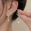 Bông Tai Kim Cương Giả Lá Tinh Tế, Phù Hợp Làm Trang Sức Tiệc Cưới Cho Cô Dâu