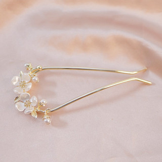 Phong Cách Mới Camellia Hình Chữ U Kẹp Tóc Nữ Cổ Cao Cấp Đầu Lưng Tấm Tóc Kim Loại Kẹp Tóc Hanfu Mũ Đội Đầu