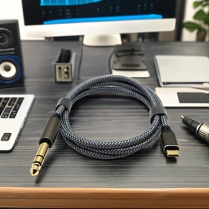 BTM Cáp USB C sang 6 5mm TRS cấp chuyên nghiệp Dây kết nối nam để biểu diễn trực tiếp Truyền âm thanh chất lượng