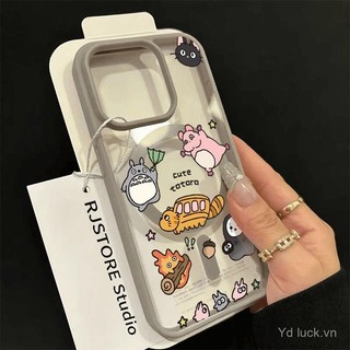 Ốp điện thoại từ tính hình Totoro dễ thương, chống sốc, tương thích với iPhone 12 11 16 Pro Max 15 14 Pro 13 12 Pro 11 Pro 16 15 Pro 14 Plus 13 Pro 12 Pro Max 11 Pro Max 16 Pro 15 Pro Max 14, chống mồ hôi và chống sốc